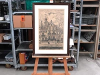 Grote ets berend adrianus bongers het gemeenlandshuis (“huyterhuis”) in delft - afbeelding 1 van  5