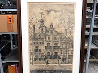 Grote ets berend adrianus bongers het gemeenlandshuis (“huyterhuis”) in delft - afbeelding 2 van  5