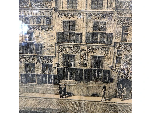 Grote ets berend adrianus bongers het gemeenlandshuis (“huyterhuis”) in delft - afbeelding 3 van  5