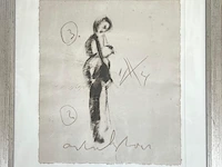 Grote gouache, getiteld "staande vrouw" geschilderd door anton heyboer (1924 - 2005) , te dateren omstreeks 1990 - afbeelding 1 van  2