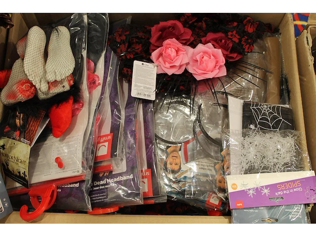 Grote hoeveelheid halloween producten in diverse dozen w.o. maskers, verkleedkleding, schmink, accessoires ... - afbeelding 4 van  27