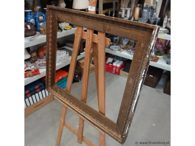 Grote klassieke houten lijst binnenmaat 51x60cm - afbeelding 3 van  5