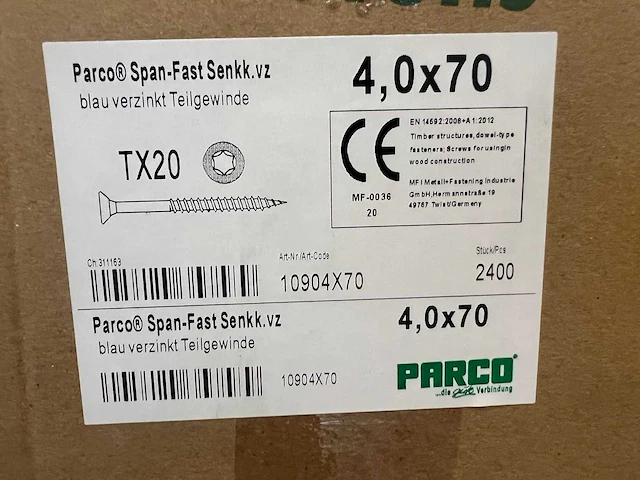 Grote partij schroeven (32400 stuks) halve pallet - afbeelding 7 van  10