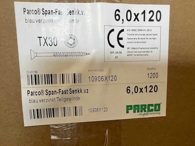 Grote partij schroeven (32400 stuks) halve pallet - afbeelding 9 van  10