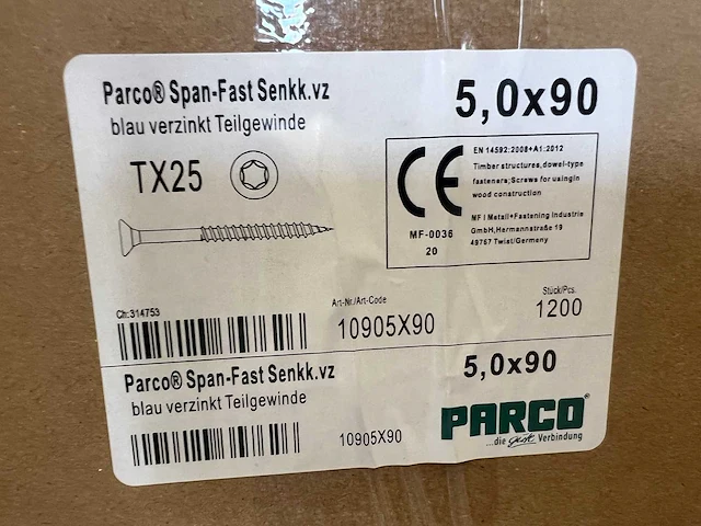 Grote partij schroeven (32400 stuks) halve pallet - afbeelding 10 van  10