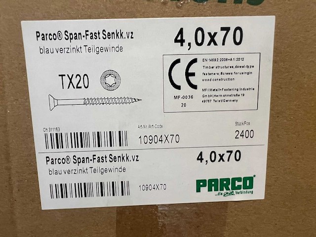 Grote partij schroeven (32400 stuks) halve pallet - afbeelding 7 van  10