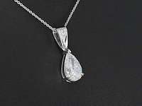 Grote peer shape diamant in een witgouden hanger van 2.01 carat, excl. ketting - afbeelding 7 van  11