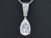 Grote peer shape diamant in een witgouden hanger van 2.01 carat - afbeelding 1 van  9