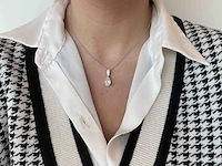 Grote peer shape diamant in een witgouden hanger van 2.01 carat - afbeelding 2 van  9