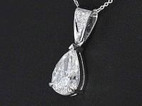 Grote peer shape diamant in een witgouden hanger van 2.01 carat - afbeelding 4 van  9