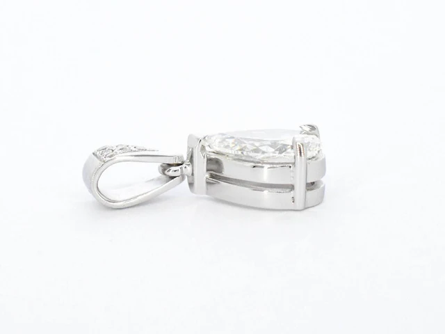 Grote peer shape diamant in een witgouden hanger van 2.01 carat - afbeelding 6 van  9