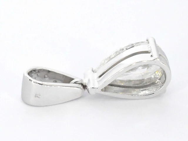 Grote peer shape diamant in een witgouden hanger van 2.01 carat - afbeelding 8 van  9
