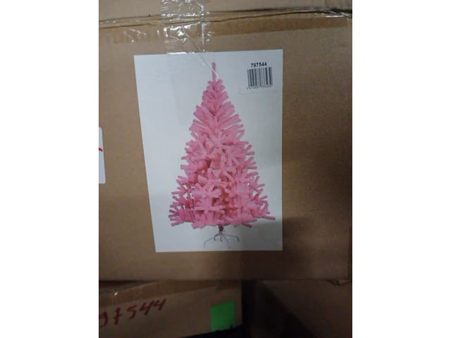 Grote rose kunst kerstboom nieuw in doos - afbeelding 8 van  9