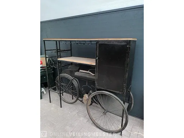 Grote wijnkast , brommer model, zwart - afbeelding 5 van  7