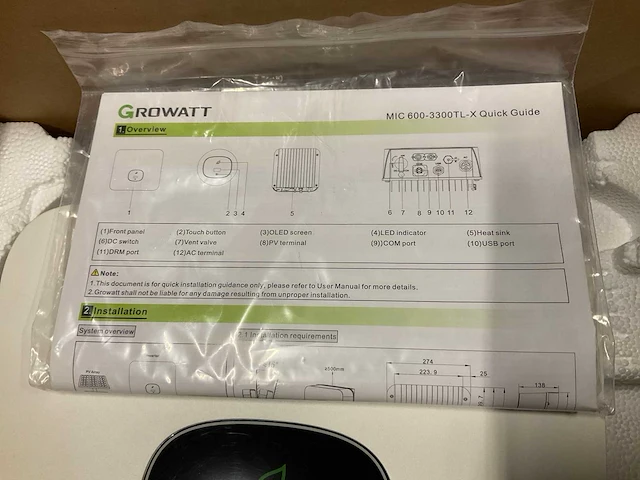 Growatt min3000tl-x omvormer - afbeelding 2 van  3