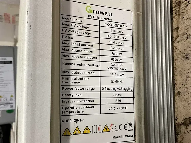 Growatt mod 6000tl3-x omvormer - afbeelding 4 van  4