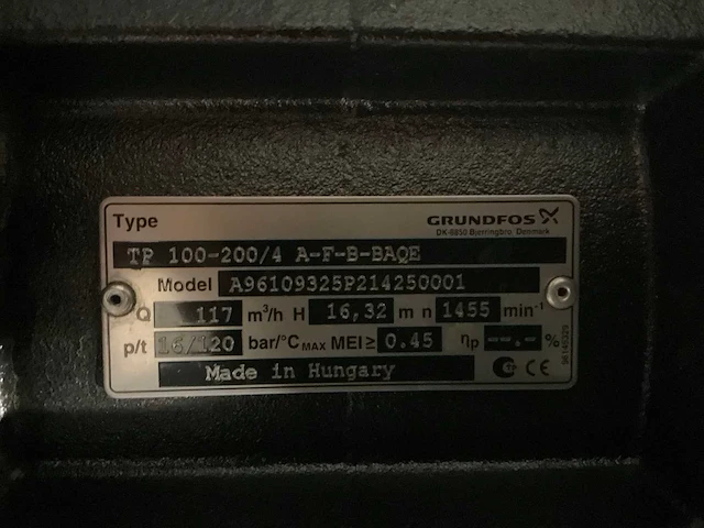 Grundfos tp 100-200/4 a-f-b-baqe circulatiepomp - afbeelding 4 van  4