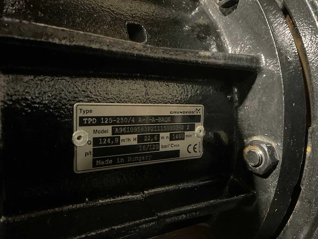 Grundfos tpd 125-250/4 inline pompunit - afbeelding 5 van  5
