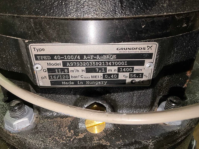 Grundfos tpde 40-100/4 inline circulatiepomp - afbeelding 3 van  4