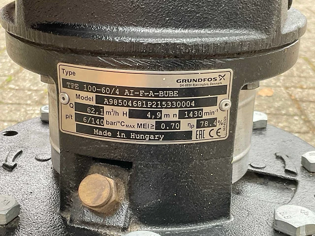 Grundfos tpe 100-60/4 elektrische circulatiepomp - afbeelding 7 van  7