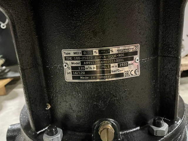 Grundfos tpe400-250/2 a-f-a-bqqe-nd1 pompunit dn100/pn16 - afbeelding 8 van  9