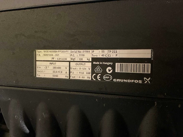 Grundfos tped 100-250/4 inline pompunit - afbeelding 3 van  4