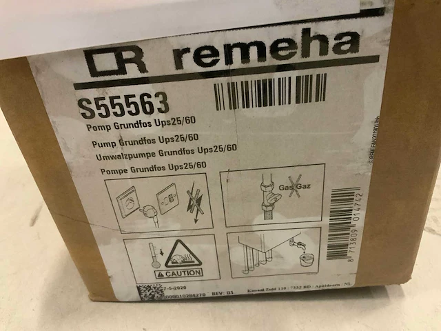 Grundfos ups 25/60 voor remeha s55563 pomp - afbeelding 2 van  4
