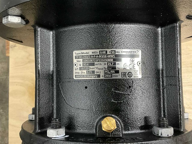 Grundfoss tp 80-250/2-a-f-a-bqqe inlinepomp - afbeelding 3 van  17