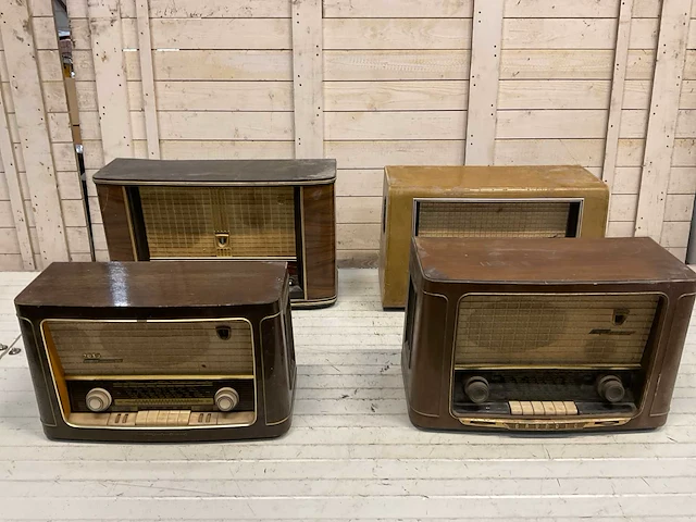 Grundig 2050 / 2035 3d philips bx653a stereo antieke radio (4x) - afbeelding 1 van  11