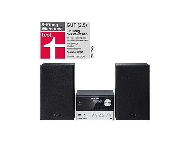 Grundig cms 3000 bt dab+ home audio microsysteem 30 w zwart, zilver - afbeelding 2 van  5