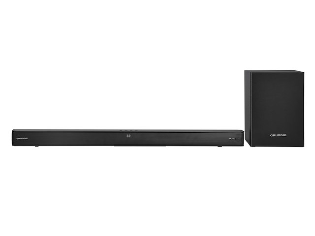 Grundig dsb995 2.1 dolby digital soundbar dsb 995 slank ontwerp 2.1 dolby digital 220 watt uitgangsvermogen draadloze verbinding bluetooth 5.3 hdmi (cec arc) usb optische en aux-ingang zwart - afbeelding 1 van  4