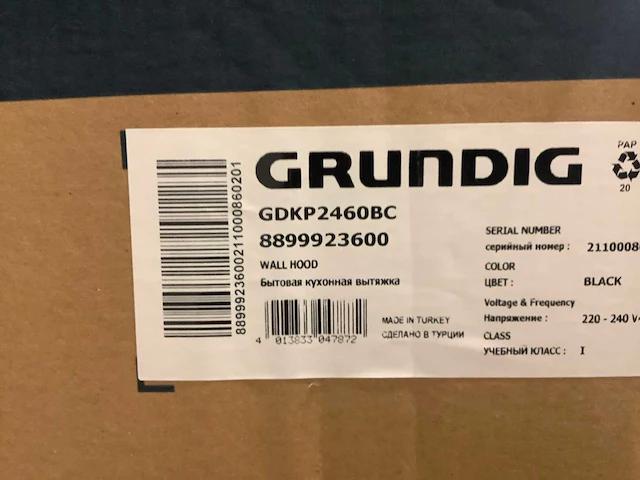 Grundig gdkp2460bc afzuigkap - afbeelding 3 van  3