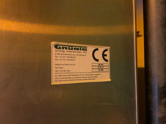 Grunig g-12 lk automatische zeefwasinstallatie - afbeelding 5 van  8