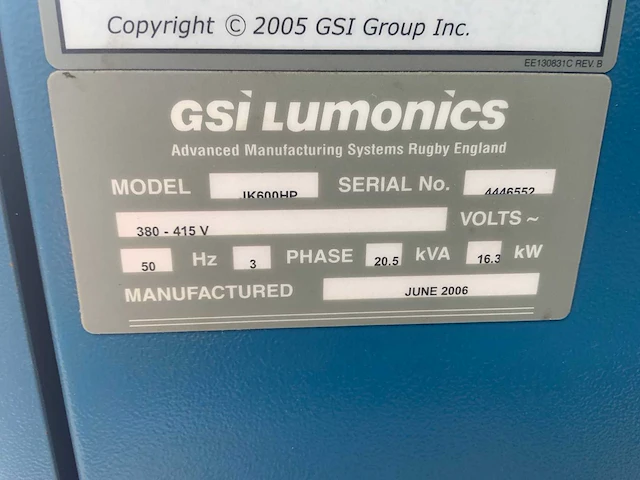 Gsi lumonics jk 600 hp laser bron - afbeelding 10 van  10