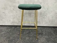 Gubi beetle - barkruk 75cm messing-velvet dark green - ongebruikt (10x) - afbeelding 3 van  11