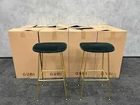 Gubi beetle - barkruk 75cm messing-velvet dark green - ongebruikt (10x)