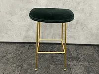 Gubi beetle - barkruk 75cm messing-velvet dark green - ongebruikt (10x) - afbeelding 4 van  11