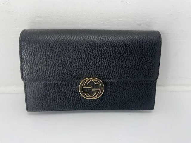 Gucci - g chain wallet clutch - zwart - - afbeelding 1 van  7