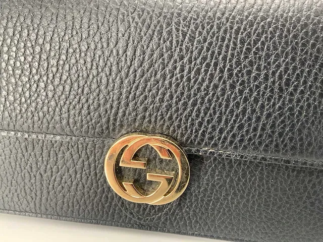 Gucci - g chain wallet clutch - zwart - - afbeelding 3 van  7