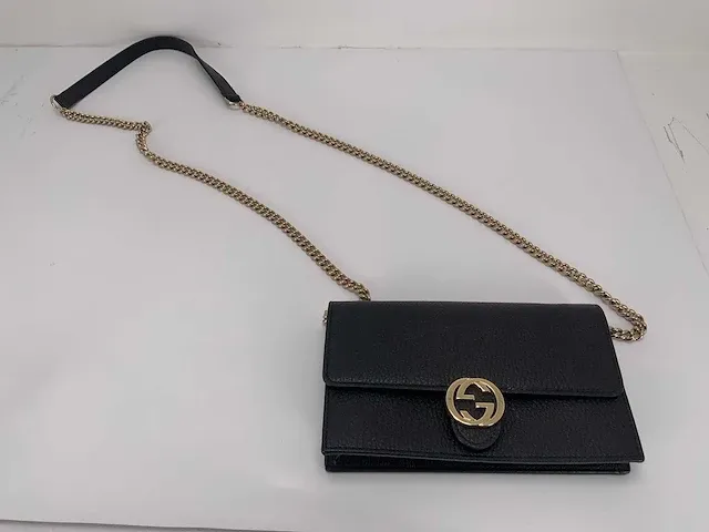 Gucci - g chain wallet clutch - zwart - - afbeelding 4 van  7