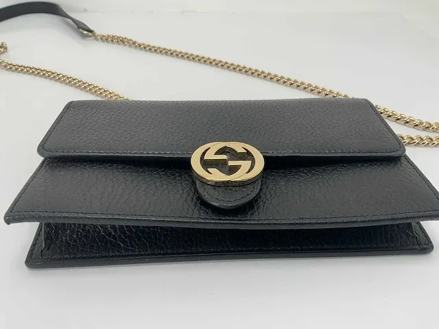 Gucci - g chain wallet clutch - zwart - - afbeelding 5 van  7