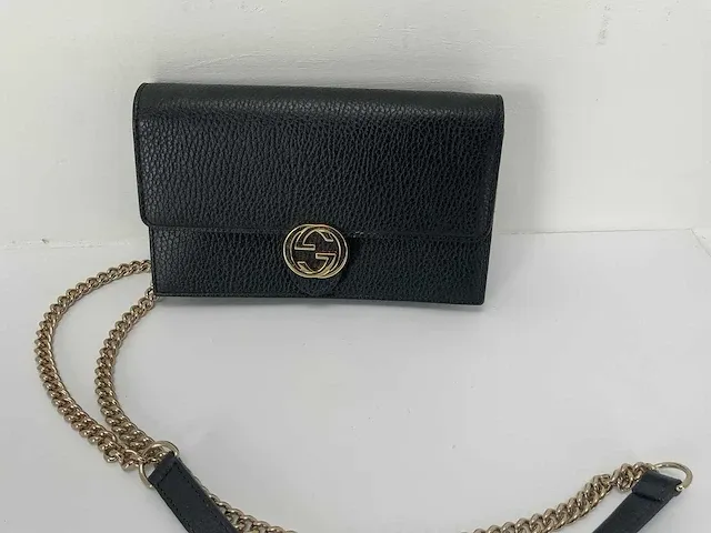 Gucci - g chain wallet clutch - zwart - - afbeelding 6 van  7