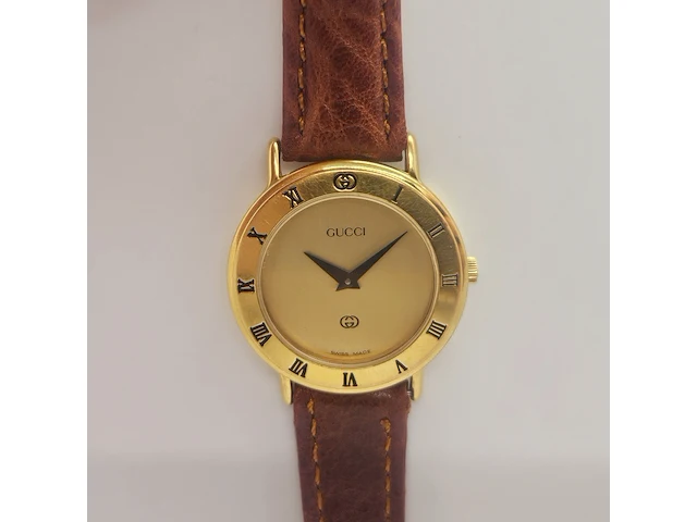 Gucci 3000l 18kt gouden horloge met goudkeurmerk, defect - afbeelding 2 van  6
