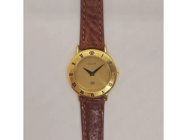 Gucci 3000l 18kt gouden horloge met goudkeurmerk - afbeelding 1 van  6