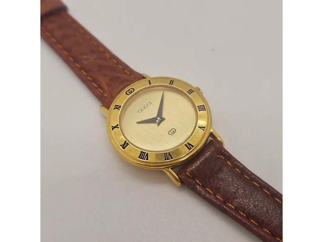 Gucci 3000l 18kt gouden horloge met goudkeurmerk - afbeelding 4 van  6