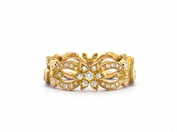 Gucci "flora" gouden pavé ring met diamanten - afbeelding 2 van  11