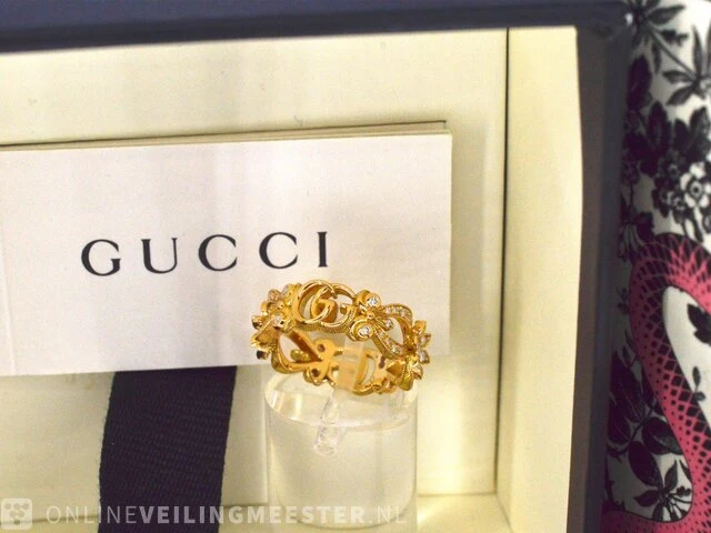 Gucci "flora" gouden pavé ring met diamanten - afbeelding 11 van  11