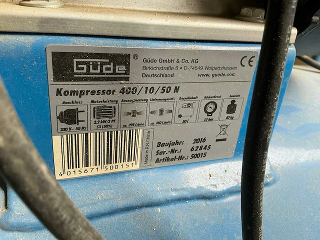 Gude - 2016 - 400/10/50 - luchtcompressor - afbeelding 4 van  12