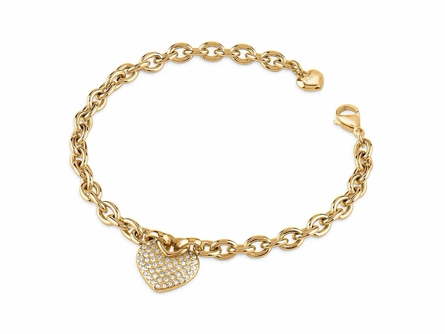 Guess armband crazy in love heart pave bracelet yellow gold goudkleurig - afbeelding 1 van  1