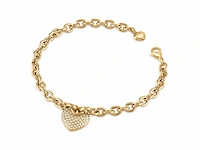 Guess armband crazy in love heart pave bracelet yellow gold goudkleurig - afbeelding 1 van  1